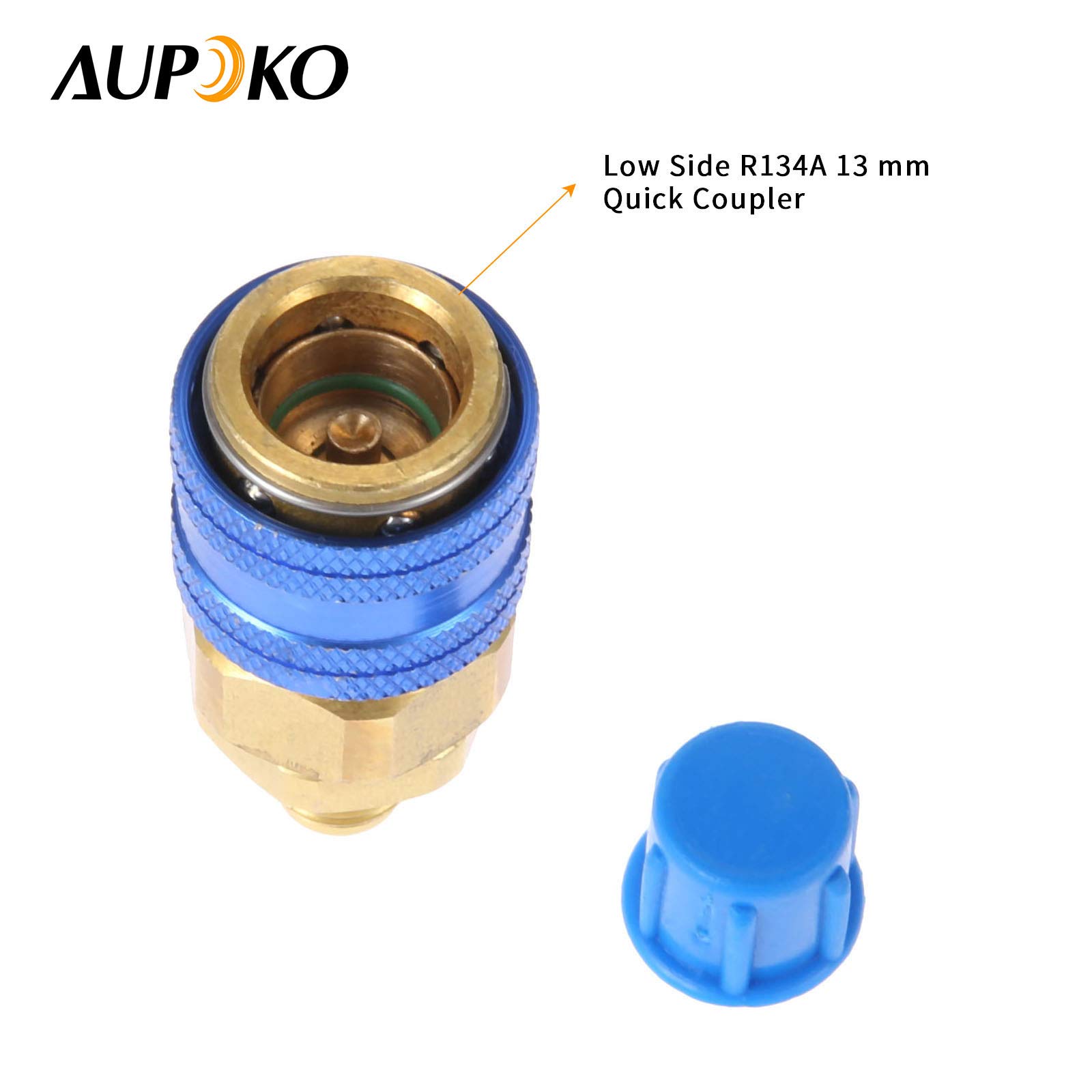 Aupoko R134A Car AC Refrigerant Charge Hose, AC Charge Hose with Gauge, R134A Can Tap Valve, R134A Quick Couple, Low Pressure Gauge and 59'' Recharge Hose