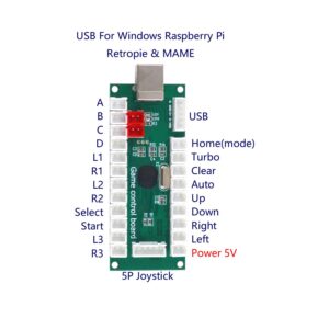 SJ@JX Arcade Game USB Encoder Zero Delay Arcade Button Joystick Controller for Retropie Raspberry MAME HAPP SANWA