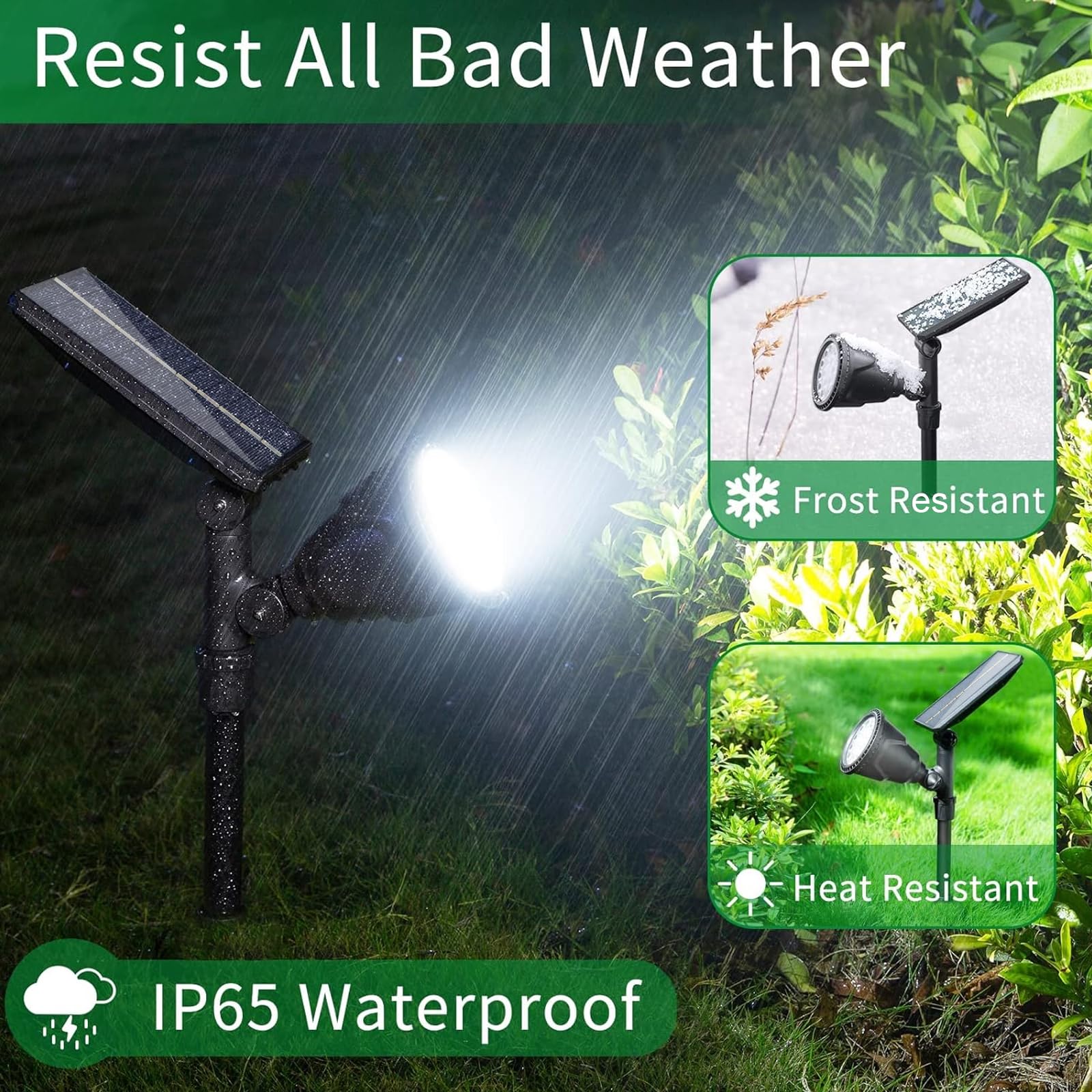 JSOT 600 LM Solar Spotlights Outdoor for Garden,IP65 Waterproof Solar Spot lights Landscape Lighting for Walkway Wall Garden Backyard Path Pathway Driveway 18LED Beads Cool White 4 Pack