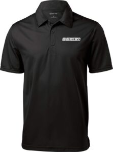 ford mustang shelby crest pocket print textured polo, black 4xl