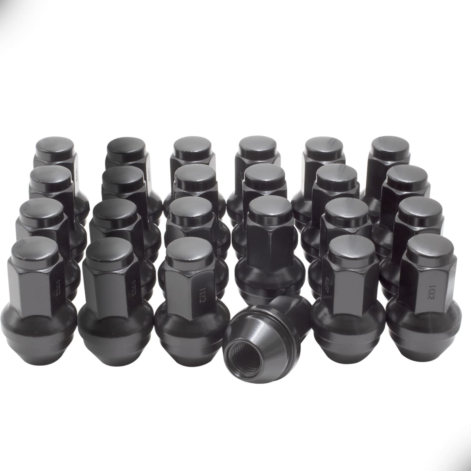 Wheel Accessories Parts Set of 24 Black 14x2 Factory Style Lug Nuts Cone Seat fits Ford F150, Expedition, Lincoln Part # 4L3Z-1012-A 7L1Z-1012-A 611-288 OEM Style Wheel Lug Nut (24, M14x2.0, Black)