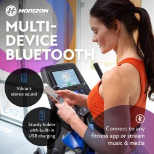Horizon Fitness 7.0 AE Elliptical Trainer Exercise Machine for Home Workout, Fitness & Cardio, Advanced Cross-Trainer with Bluetooth, Built-in Speakers, 20 Resistance Levels, 325 lb Weight Capacity