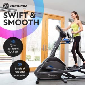 Horizon Fitness 7.0 AE Elliptical Trainer Exercise Machine for Home Workout, Fitness & Cardio, Advanced Cross-Trainer with Bluetooth, Built-in Speakers, 20 Resistance Levels, 325 lb Weight Capacity