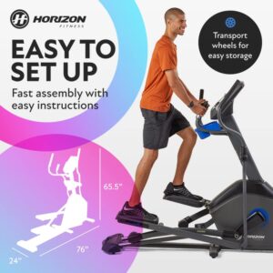 Horizon Fitness 7.0 AE Elliptical Trainer Exercise Machine for Home Workout, Fitness & Cardio, Advanced Cross-Trainer with Bluetooth, Built-in Speakers, 20 Resistance Levels, 325 lb Weight Capacity