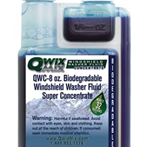 Qwix Mix Windshield Washer Fluid Concentrate, 1 Bottle Makes 32 Gallons, 1/4 oz. Makes 1 Gallon 100% Biodegradable