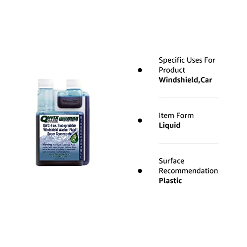 Qwix Mix Windshield Washer Fluid Concentrate, 1 Bottle Makes 32 Gallons, 1/4 oz. Makes 1 Gallon 100% Biodegradable