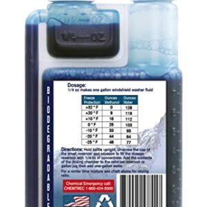 Qwix Mix Windshield Washer Fluid Concentrate, 1 Bottle Makes 32 Gallons, 1/4 oz. Makes 1 Gallon 100% Biodegradable