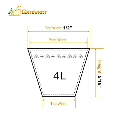 Ganivsor 405143 yth22v46 Mowers Deck Drive Belt fits AYP Craftsman Poulan Husqvarna 5324051-43 584453101 YTH2246TDR YTH22V46XLS YTH23K46 YTA22V46 YTH1k46