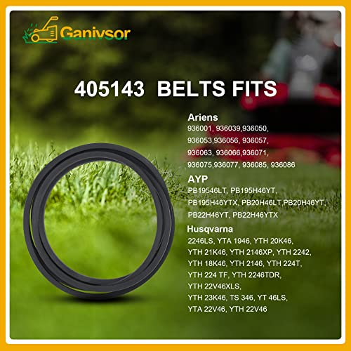 Ganivsor 405143 yth22v46 Mowers Deck Drive Belt fits AYP Craftsman Poulan Husqvarna 5324051-43 584453101 YTH2246TDR YTH22V46XLS YTH23K46 YTA22V46 YTH1k46