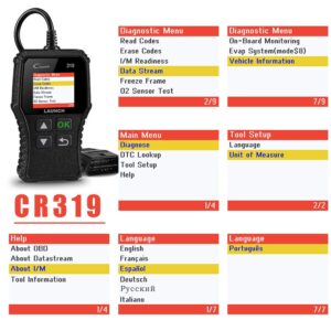 LAUNCH OBD2 Scanner CR319 Check Engine Code Reader with Full OBD2 Functions