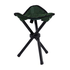 firecolor portable triangle chair three legged stool outdoor hiking fishing folding stool accessories,green