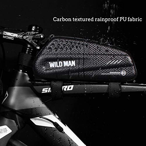 WILD MAN Waterproof Hard Shell Front Frame Bike Bag Large Capacity for Cycling Accessories Storage Suit for Road Mountain Cycling