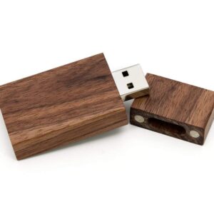 5 Pack Rectangle Walnut Wood 2.0/3.0 USB Flash Drive USB Disk Memory Stick with Wooden (3.0/32GB)