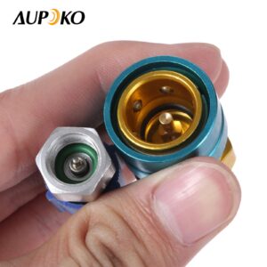 Aupoko R1234YF to R134A Low Side Quick Coupler, R1234YF Low Side Quick Coupler, R12 to R134A Hose Adapter Fitting Connector for Car Air-Conditioning AC Charging