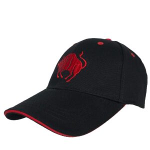 telea 100% cotton baseball cap zodiac embroidery one size fits all for men and women taurus/red