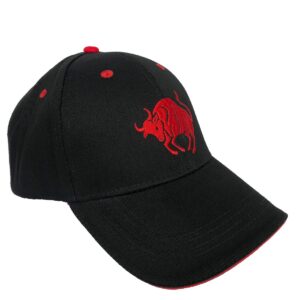 Telea 100% Cotton Baseball Cap Zodiac Embroidery One Size Fits All for Men and Women Taurus/Red