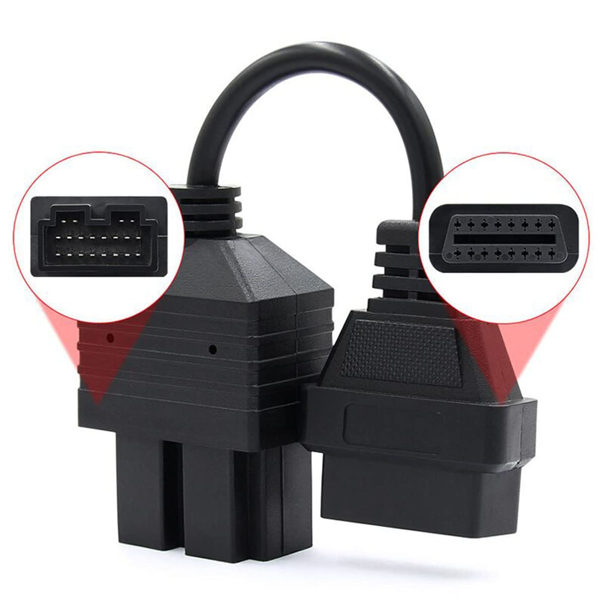 E-Car Connection 20 Pin OBD to 16 Pin Female OBD2 Diagnostic Adapter Connector Cable for KIA