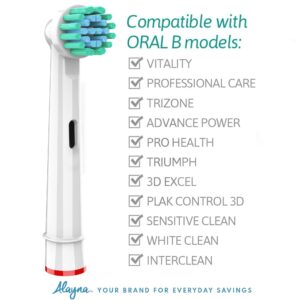 Replacement Brush Heads Compatible with Oral B- Sensitive Gum Care Electric Toothbrush Heads - Pk of 8 Alayna Sensitive Brushes- Fits Oral-b Braun 7000, Pro 1000, 9600, 500, 3000, 8000 Clean