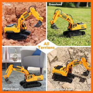 RC Toys Construction Excavator Car: Kids Birthday Gift for Boys Girls 4 5 6 7 8 9+ Year Old Truck Dump Best Toddler Sand Play Vehicles Set Age 4-8