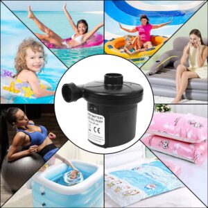 sanipoe Battery Powered Air Mattress Pump, Electric Quick-Fill Blower Portable Inflator Deflator for Inflatables Raft Bed Boat Pool Toy, Black