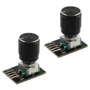 tegg 2 pcs ky-040 360 degree rotary encoder module brick sensor clickable switch with knob cap for arduino