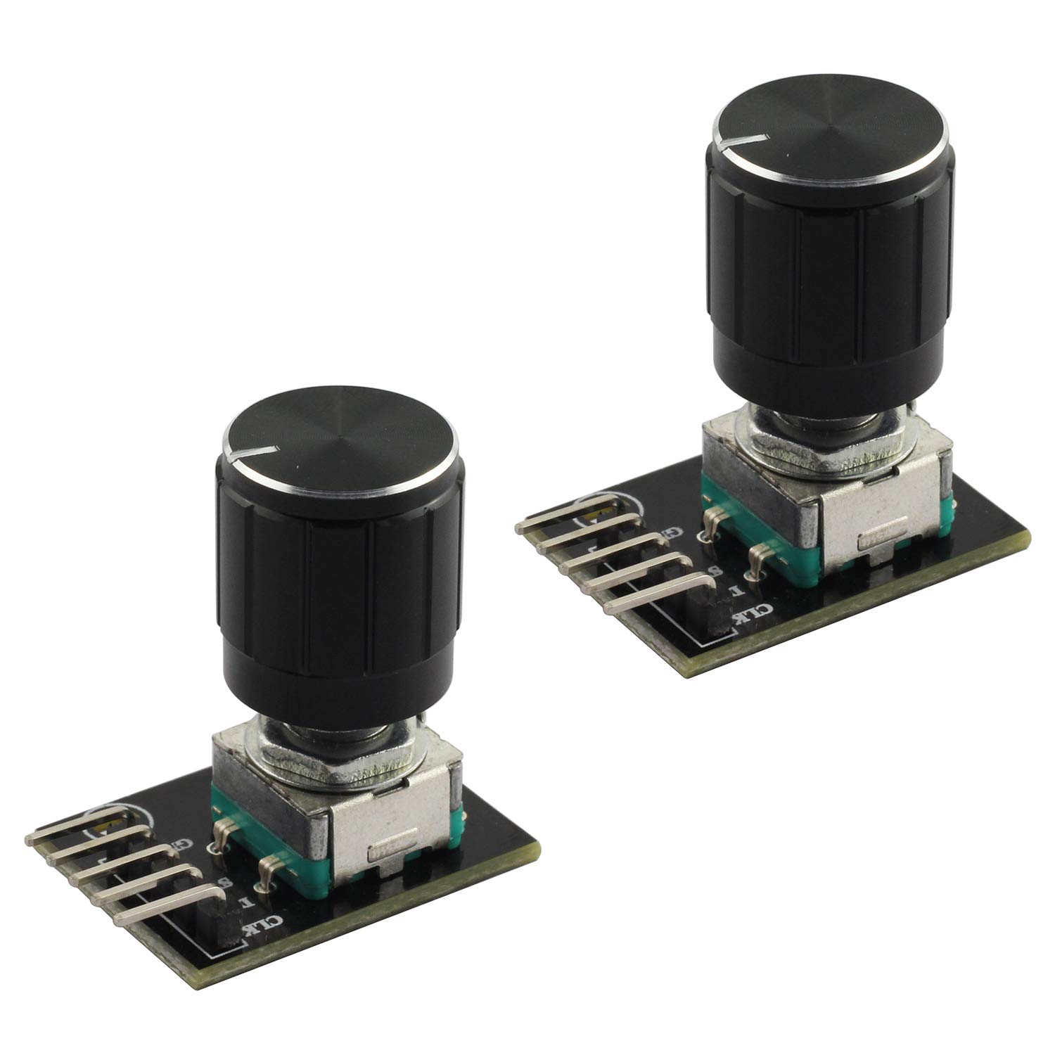 Tegg 2 PCS KY-040 360 Degree Rotary Encoder Module Brick Sensor clickable Switch with Knob Cap for Arduino