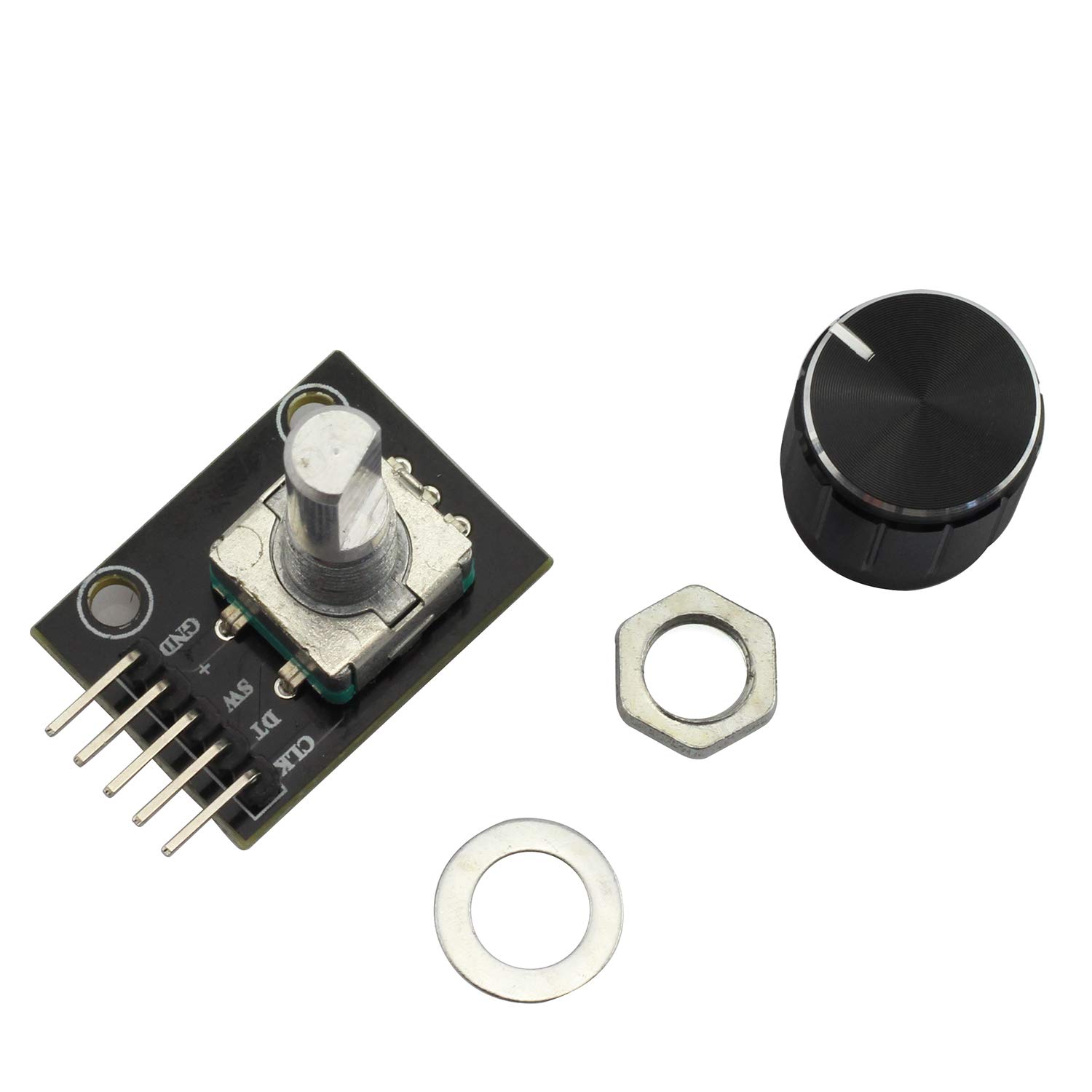 Tegg 2 PCS KY-040 360 Degree Rotary Encoder Module Brick Sensor clickable Switch with Knob Cap for Arduino