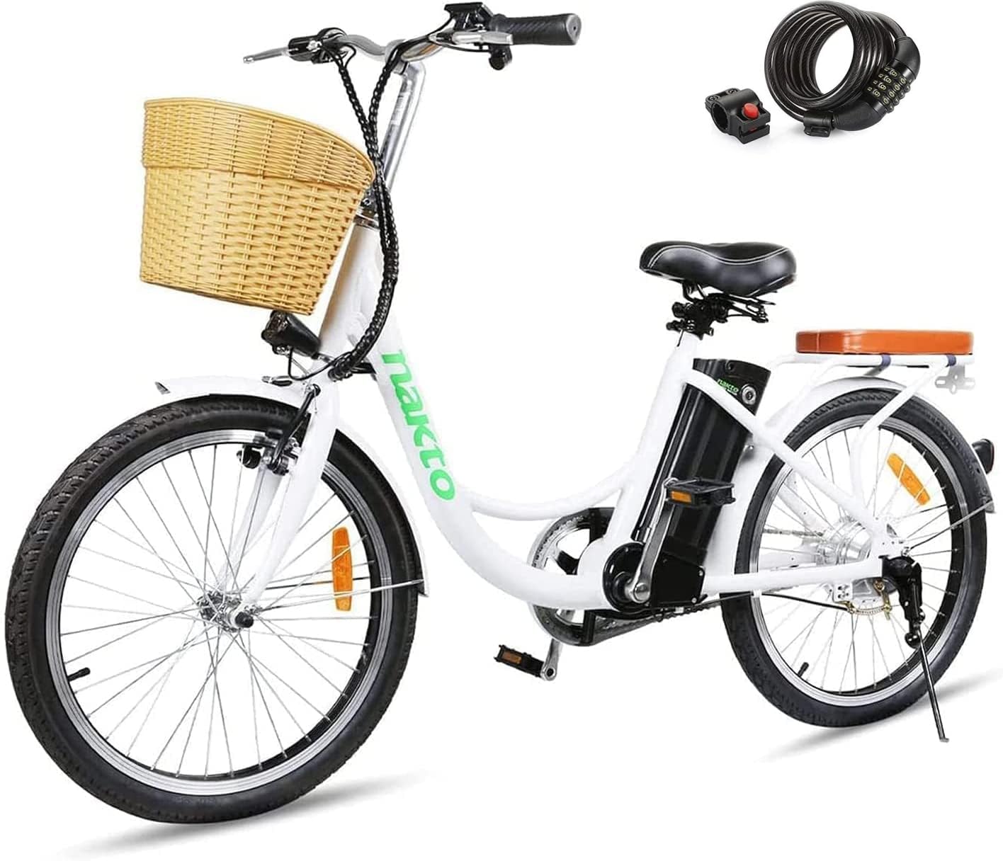 BRIGHT GG 22" Electric Bicycle Commuter Ebike City Electric Bike with 250W Rear Hub Motor 36V 10A Lithium Battery,Lock