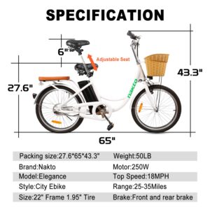 BRIGHT GG 22" Electric Bicycle Commuter Ebike City Electric Bike with 250W Rear Hub Motor 36V 10A Lithium Battery,Lock