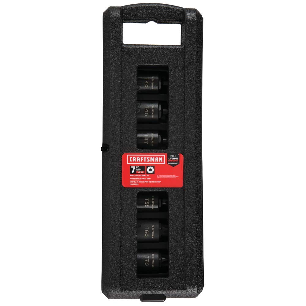 CRAFTSMAN Torx Bit Socket Set, 1/2" Drive, 7Piece (CMMT50839)