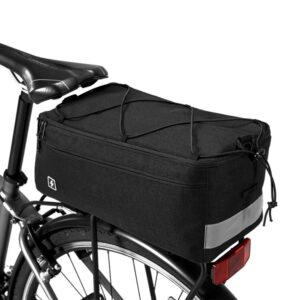 lixada insulated trunk cooler bag for warm or cold items, bicycle rear rack storage luggage, reflective cycling mountain bike bike pannier bag, 8l