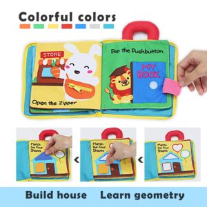 beiens Quiet Book Montessori Toys, Busy Board for Toddlers 1 2 3 4, Toddler Activities Busy Book, Toddlers Travel Toy, Sensory 3D Cloth Books for Infants Baby Boys and Girls Gift