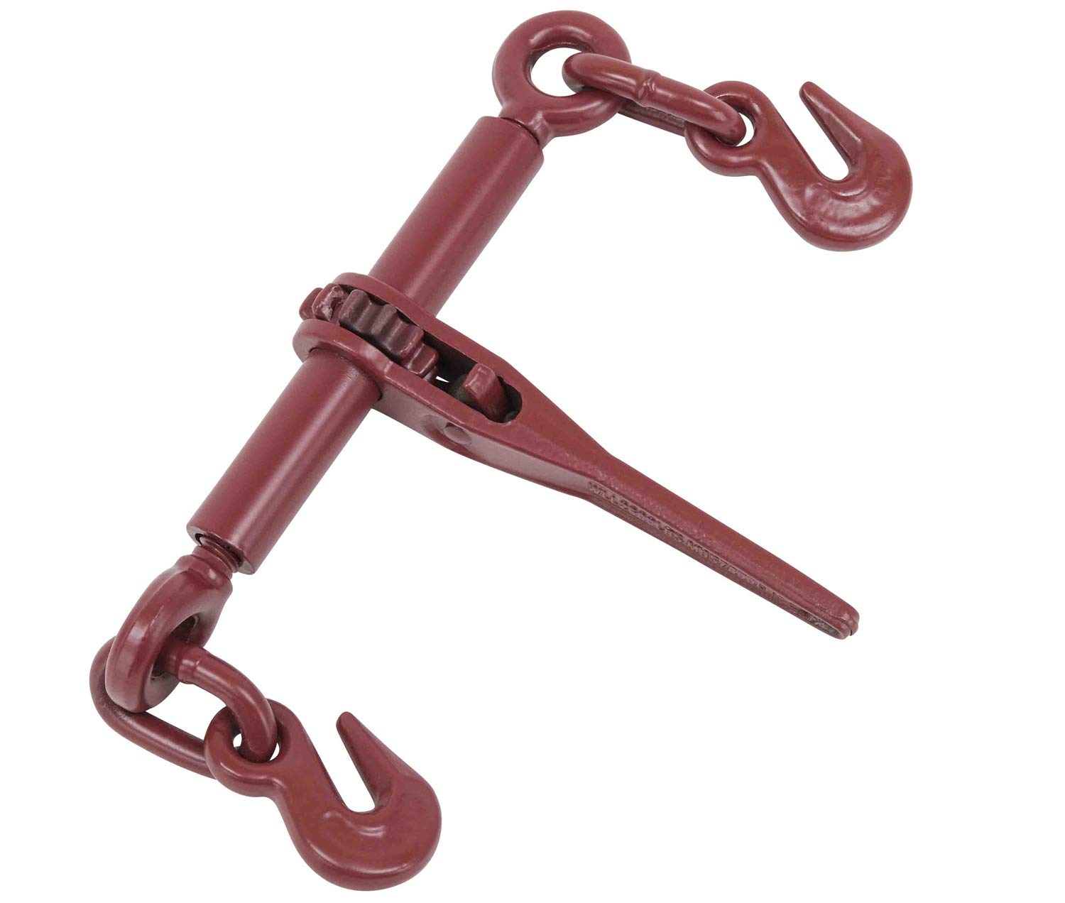 Mytee Products (2 Pack) Ratchet Chain Binder 1/4" - 5/16" Chain Binders Tie Down Hauling Red