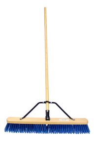 24'' rk safety wooden push broom with brace and bamboo handle (pack of 6)