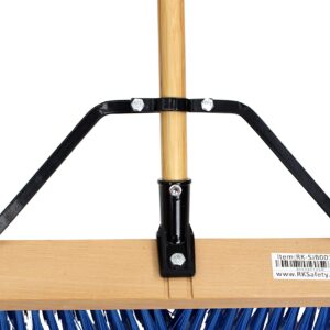 24'' RK Safety Wooden Push Broom with Brace and Bamboo Handle (Pack of 6)