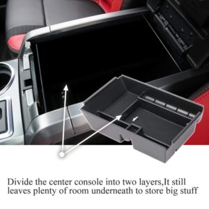 VESUL Center Console Armrest Storage Box Compatible with Ford F-150 F150 2011 2012 2013 2014 ABS Tray Insert Organizer Glove Pallet