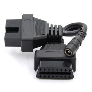 E-Car Connection 12 Pin OBD to 16 Pin OBD2 Diagnostic Adapter Cable for Mitsubishi and Hyundai Cars