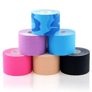 aupcon kinesiology tape elastic kinesiology therapeutic athletic tape hypoallergenic breathable cotton sports muscle tape therapy recovery support for knee shoulder ankle elbow shin neck splints