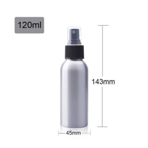 Cheung Constore 120ml 4oz Aluminum Fine Mist Atomizers Spray Bottle Metal Refillable Containers Liquid Storage Pump Vials For Essential Oils,Aromatherapy,Perfumes-2 Pack (Black Sprayer)