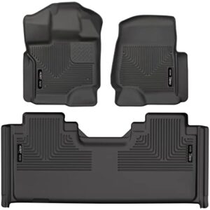 Husky Liners - Weatherbeater | Fits 2015 - 2024 Ford F-150 SuperCab - Front & 2nd Row Liner - Black, 3 pcs. | 94051