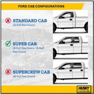 Husky Liners - Weatherbeater | Fits 2015 - 2024 Ford F-150 SuperCab - Front & 2nd Row Liner - Black, 3 pcs. | 94051