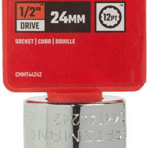 CRAFTSMAN Shallow Socket, Metric, 1/2-Inch Drive, 24mm, 12-Point (CMMT44242)