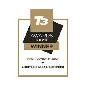 Logitech G502 Lightspeed Wireless Gaming Mouse, Hero 25K Sensor, 25,600 DPI, RGB, Adjustable Weights, 11 Programmable Buttons, Long Battery Life, POWERPLAY-Compatible, PC/Mac - Black