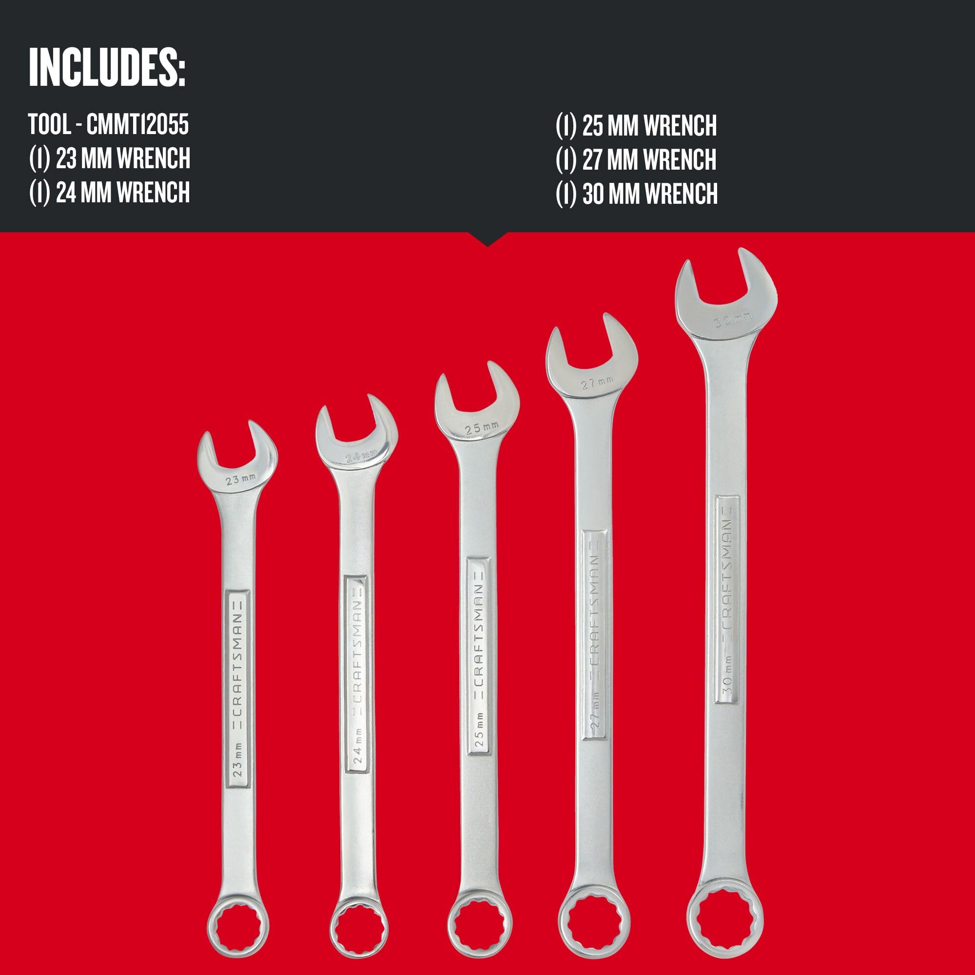 CRAFTSMAN Wrench Set, Metric, Jumbo, 5-Piece (CMMT12055)