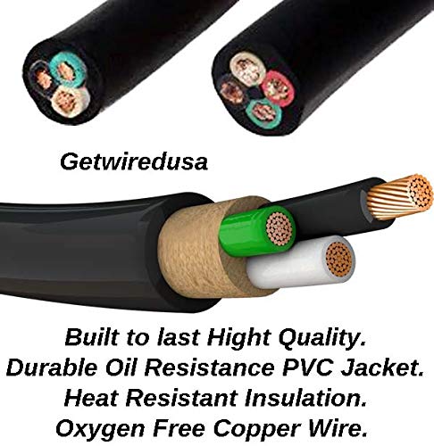 5-Foot Real Copper Wire Extension Cord, Welder 6-50P To 6-50R, Oxygen Free Oil Resistance 10/3 10AWG Lead, Heavy Duty, NEMA 220/250V. Miller Lincoln Hobart Plasma Cutter Mig Tig 6-50-5FT AMERICAN MADE