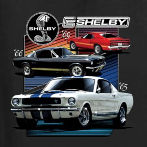 Wild Bobby Shelby 65 Powered by Ford Motors Mustang Logo Emblem Cars and Trucks Unisex Graphic Hoodie Sweatshirt, Black, X-Large