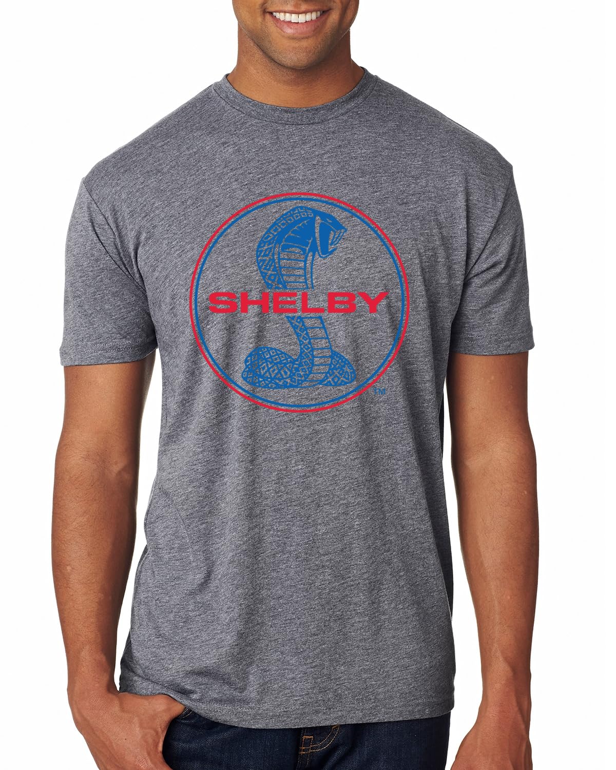 Shelby Cobra USA Logo Emblem Cars and Trucks Mens Premium Tri Blend T-Shirt, Premium Heather, Large