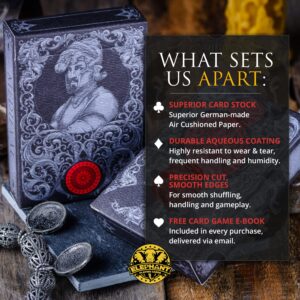 Medieval Playing Cards - Professional Poker Cards in Period-Authentic Middle Ages Designs - Stone Edition - Great for Magic, Cardistry, Gameplay - Deck of Cards for Kids & Adults Free Card Game E-book