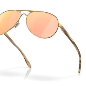 Oakley Women's OO4079 Feedback Aviator Sunglasses, Polished Gold/Prizm Rose Gold Polarized, 59 mm