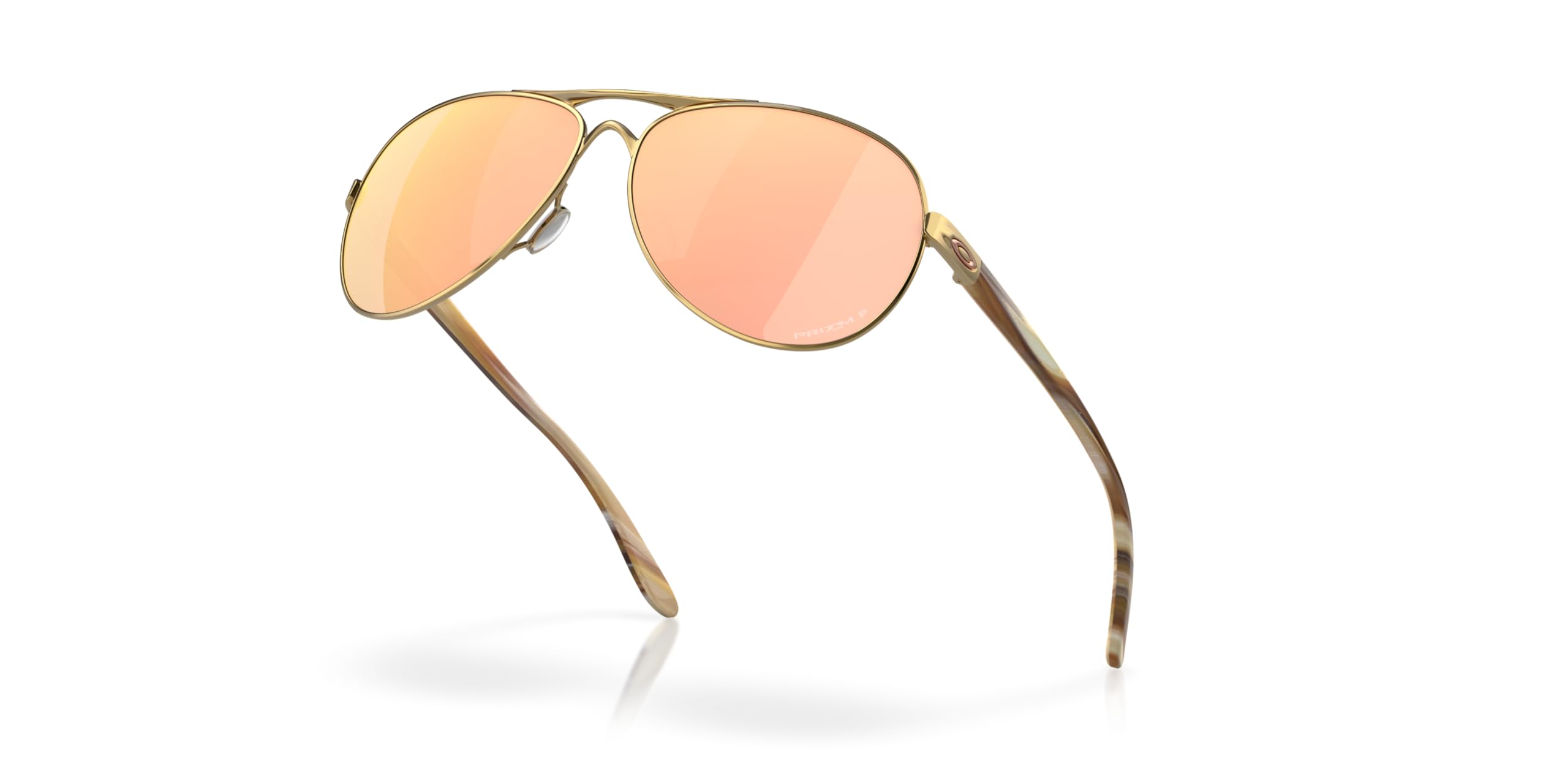 Oakley Women's OO4079 Feedback Aviator Sunglasses, Polished Gold/Prizm Rose Gold Polarized, 59 mm